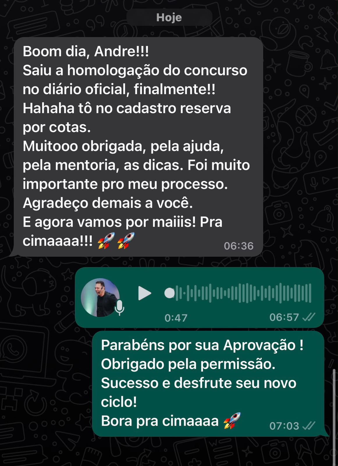 Print de aprovação no CNU