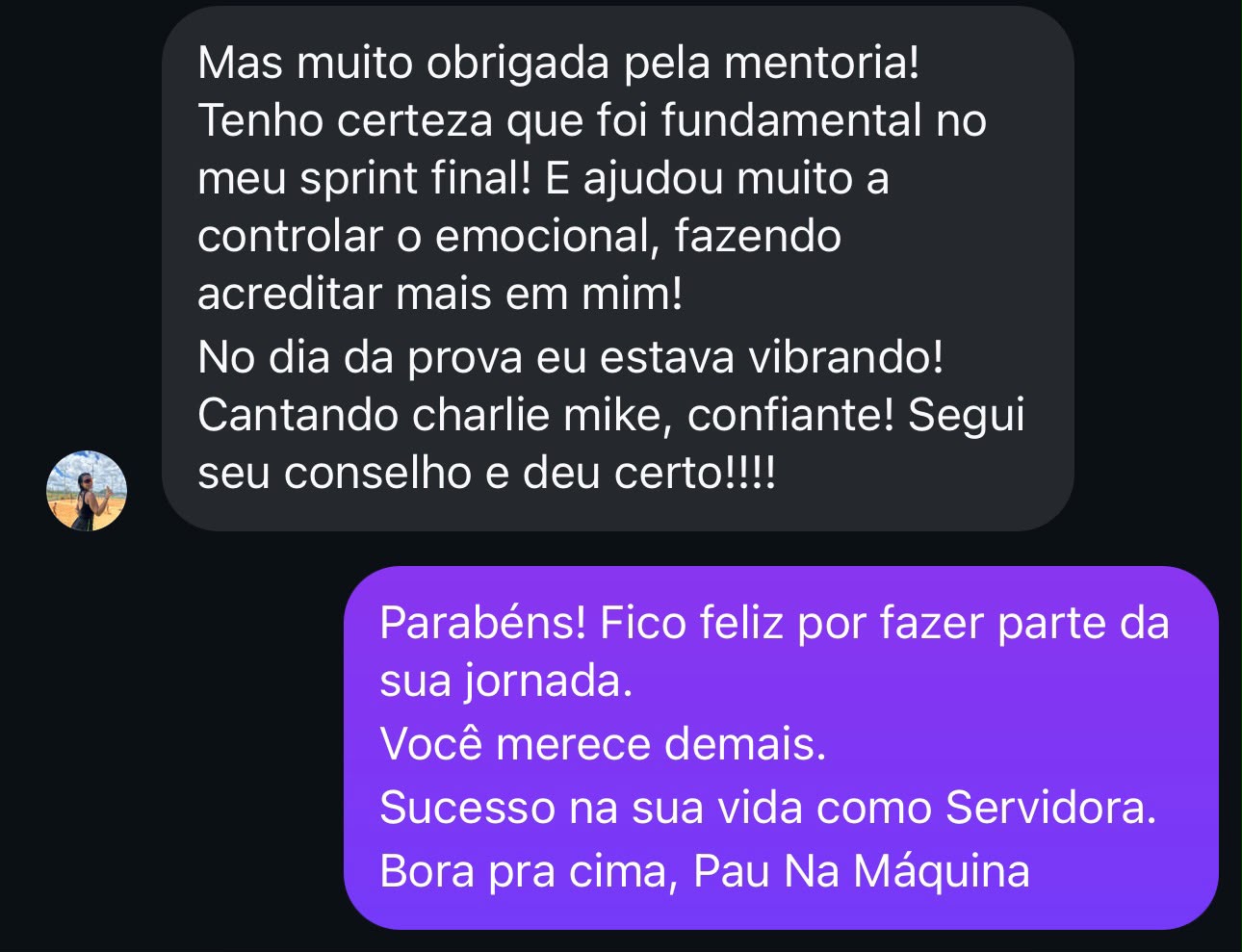 Print de aprovação no CBMDF